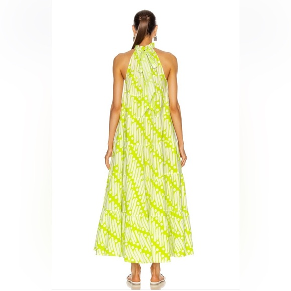 NWT RHODE Resort Julia Chartreuse Batik Maxi Dress | Size S - Picture 3 of 12